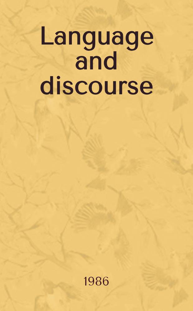 Language and discourse: test and protest : A festschrift for Petr Sgall