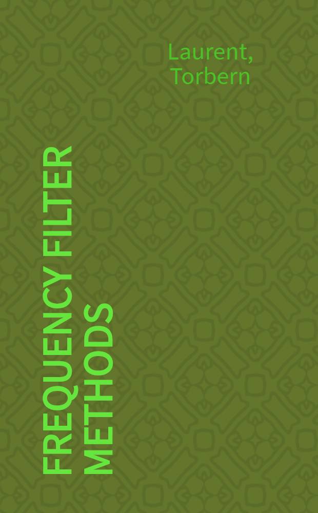 Frequency filter methods : Application of image parameter theory and frequency transformation in the illustration of the conformity to law of ladder filters, in systematic calculation of optimum LC-filters and in the treatment of external filter problems : Application of the dynamic transfer factor in the treatment of transients in filters with in-band and out-band signalling