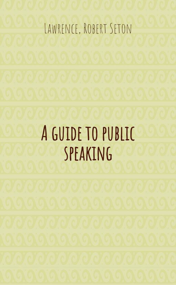 A guide to public speaking