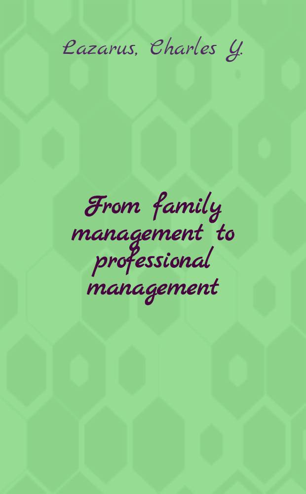 From family management to professional management