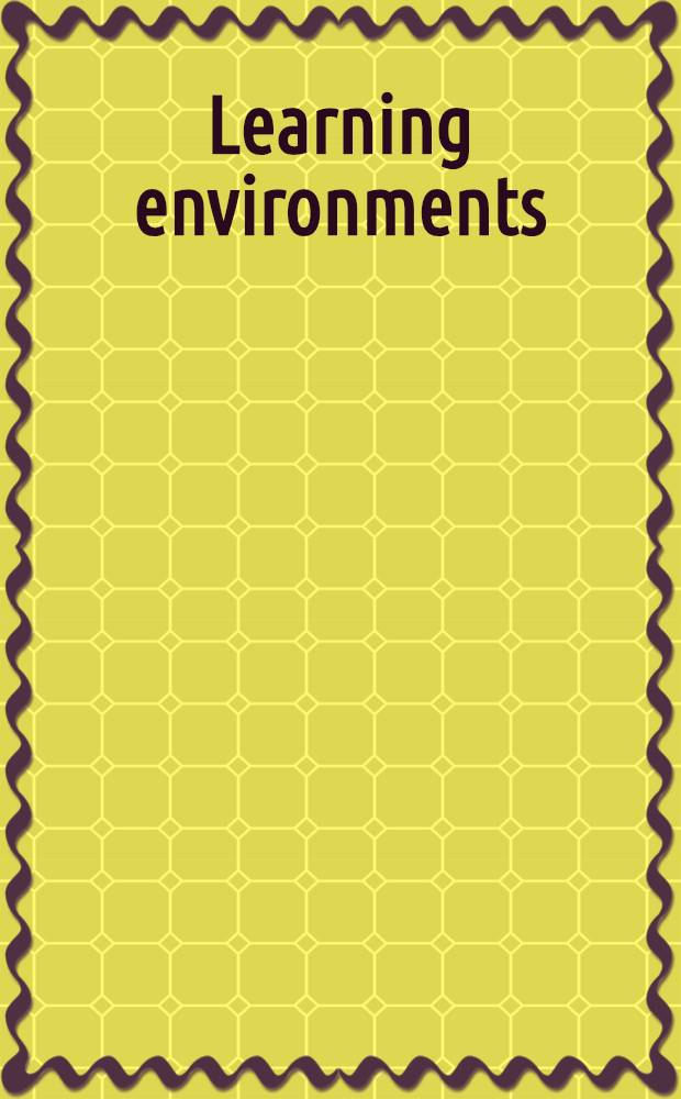 Learning environments : Contributions from Dutch a. Germ. research