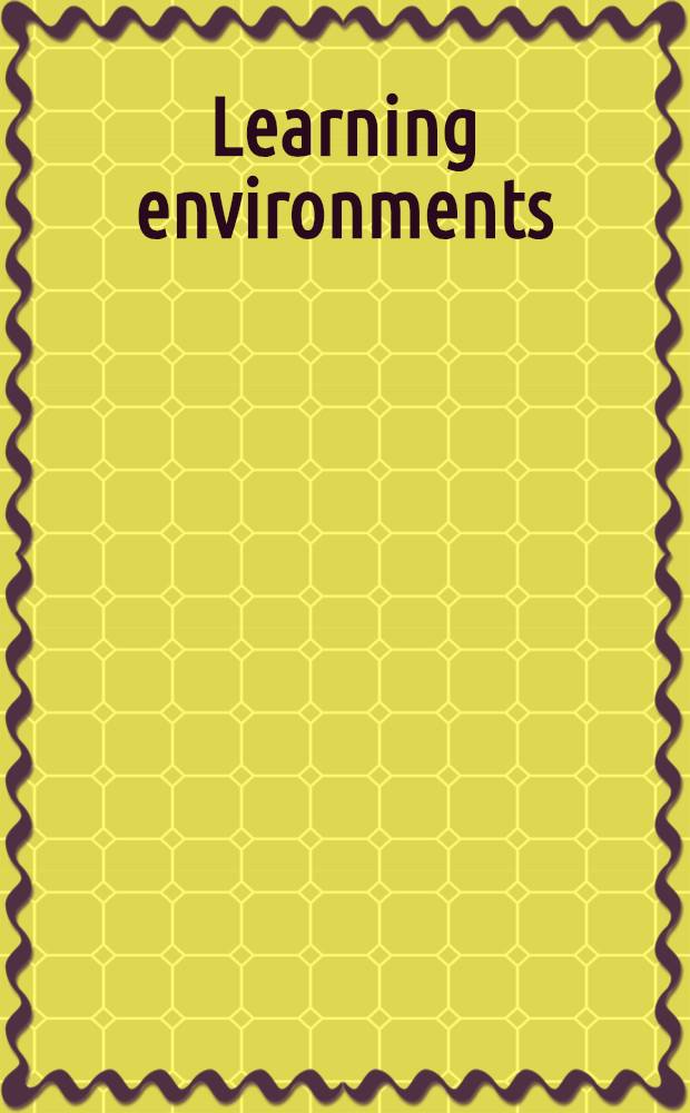 Learning environments : Contributions from Dutch a. Germ. research