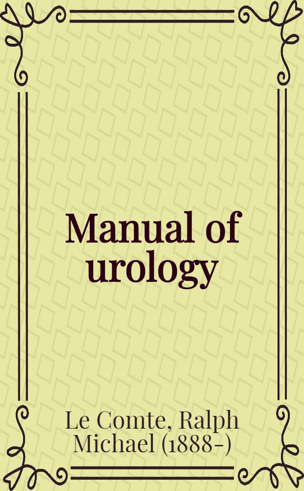 Manual of urology