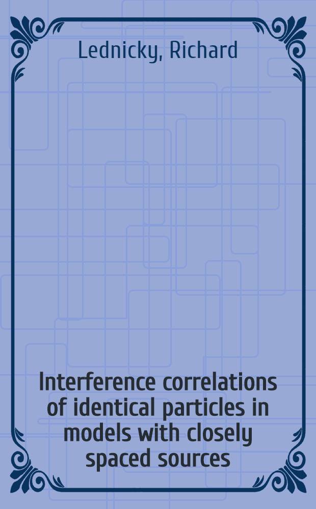 Interference correlations of identical particles in models with closely spaced sources