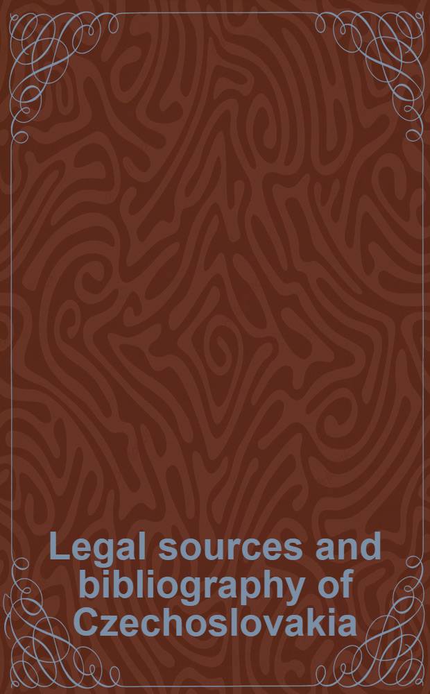 Legal sources and bibliography of Czechoslovakia