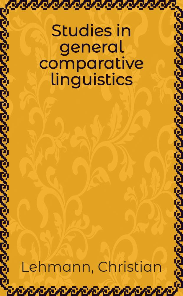 Studies in general comparative linguistics