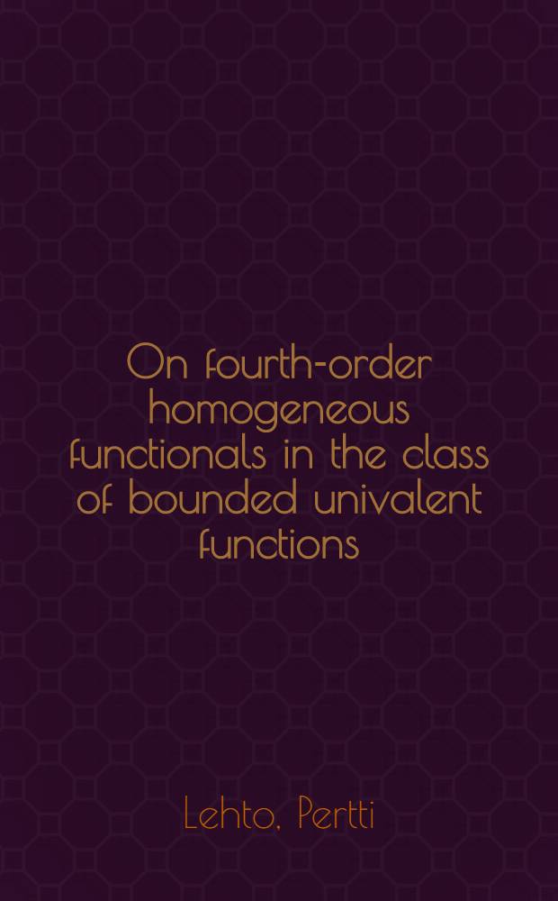 On fourth-order homogeneous functionals in the class of bounded univalent functions