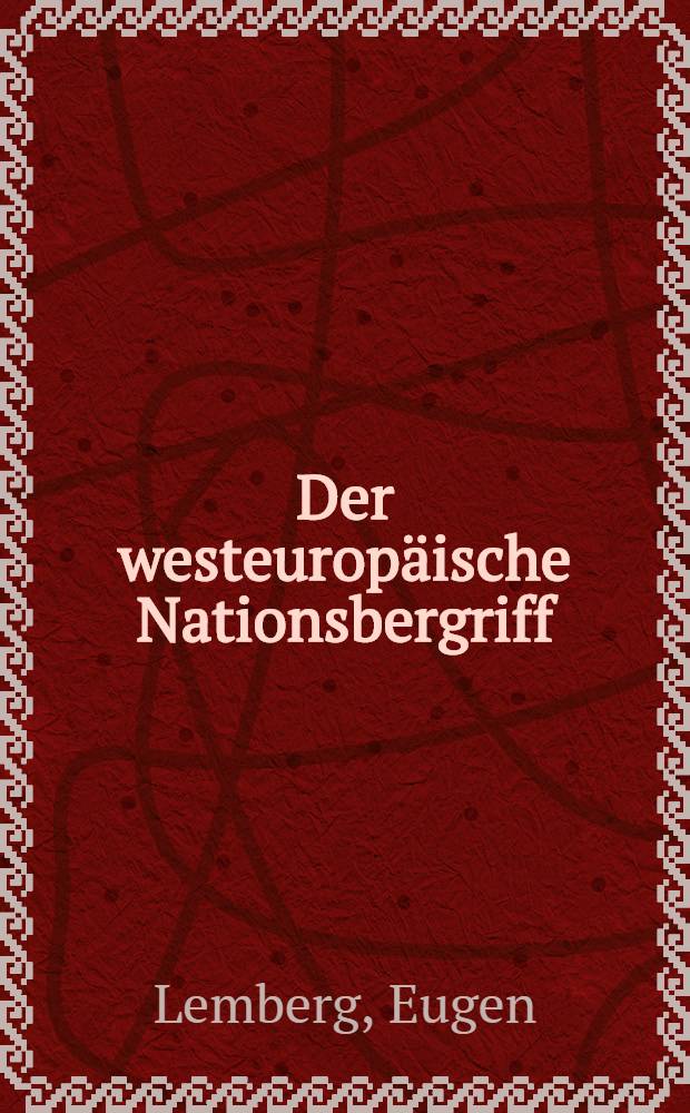 Der westeuropäische Nationsbergriff