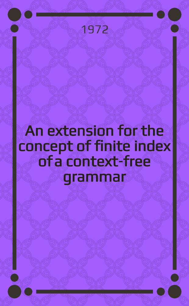 An extension for the concept of finite index of a context-free grammar
