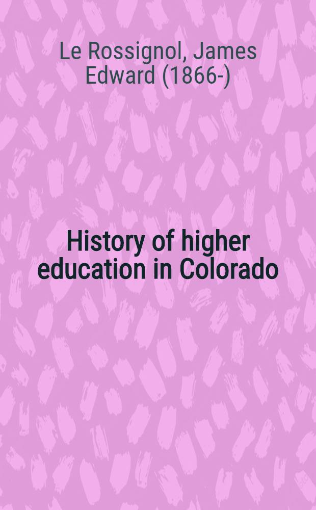 History of higher education in Colorado