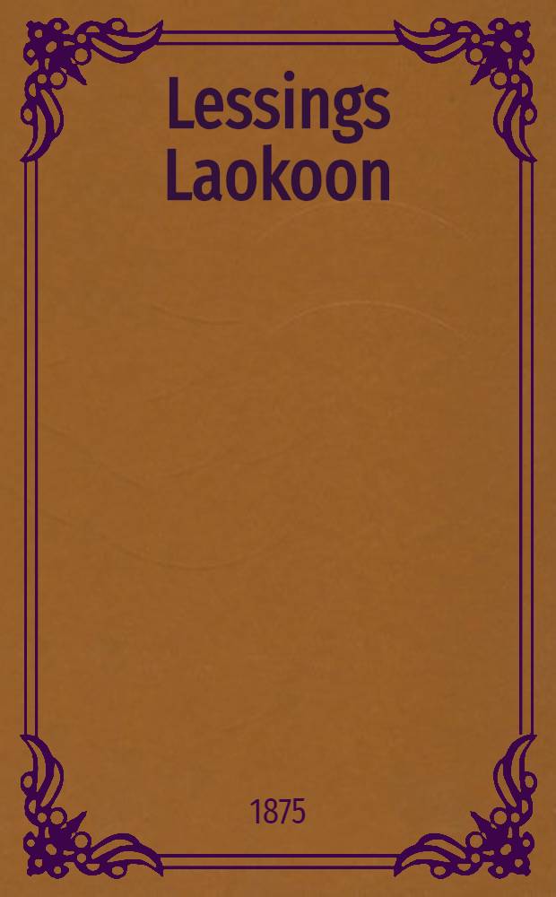 Lessings Laokoon