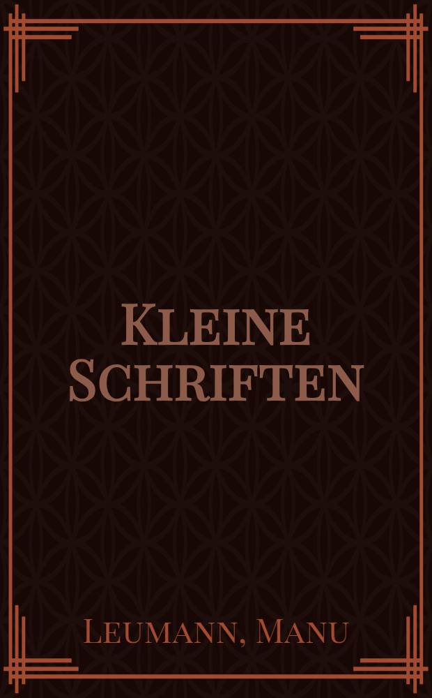 Kleine Schriften