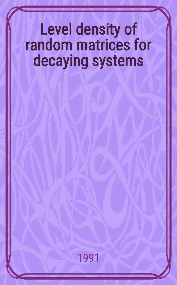 Level density of random matrices for decaying systems