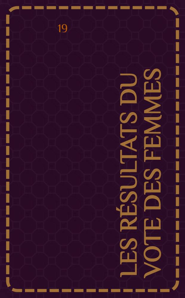 Les résultats du vote des femmes