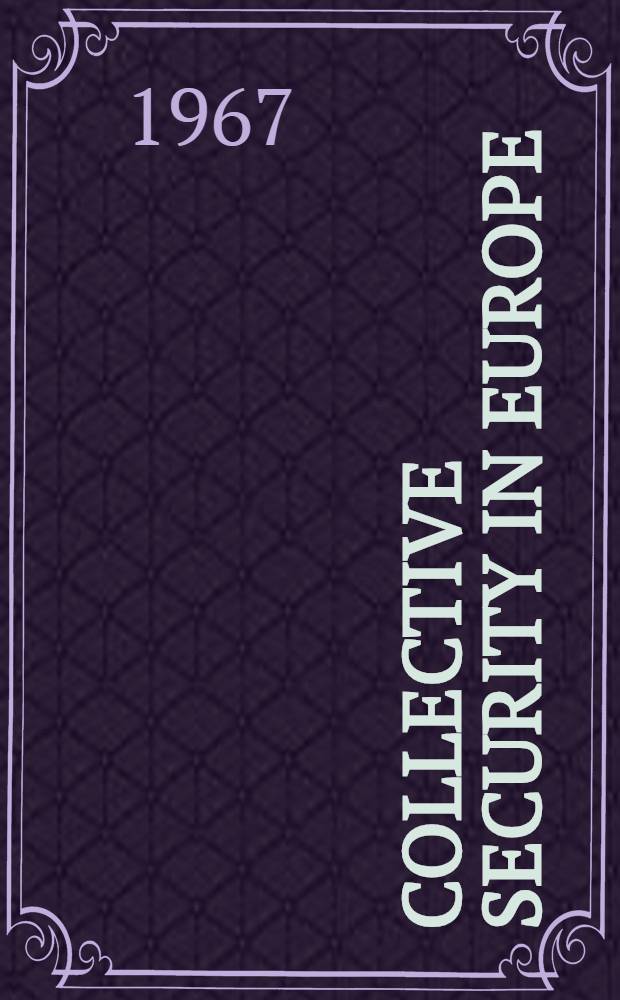 Collective security in Europe