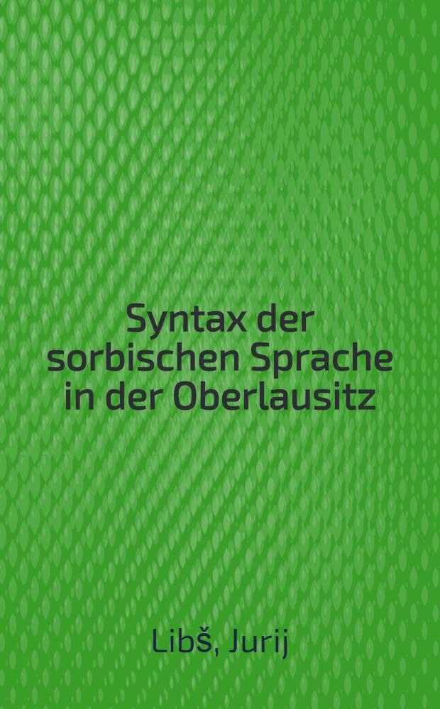 Syntax der sorbischen Sprache in der Oberlausitz