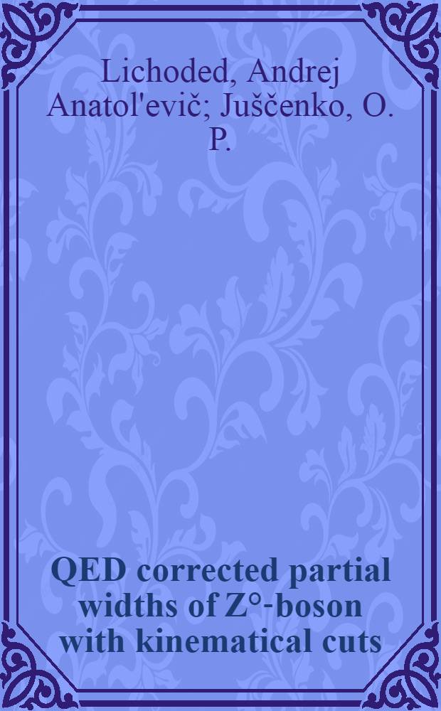 QED corrected partial widths of Z&deg;-boson with kinematical cuts