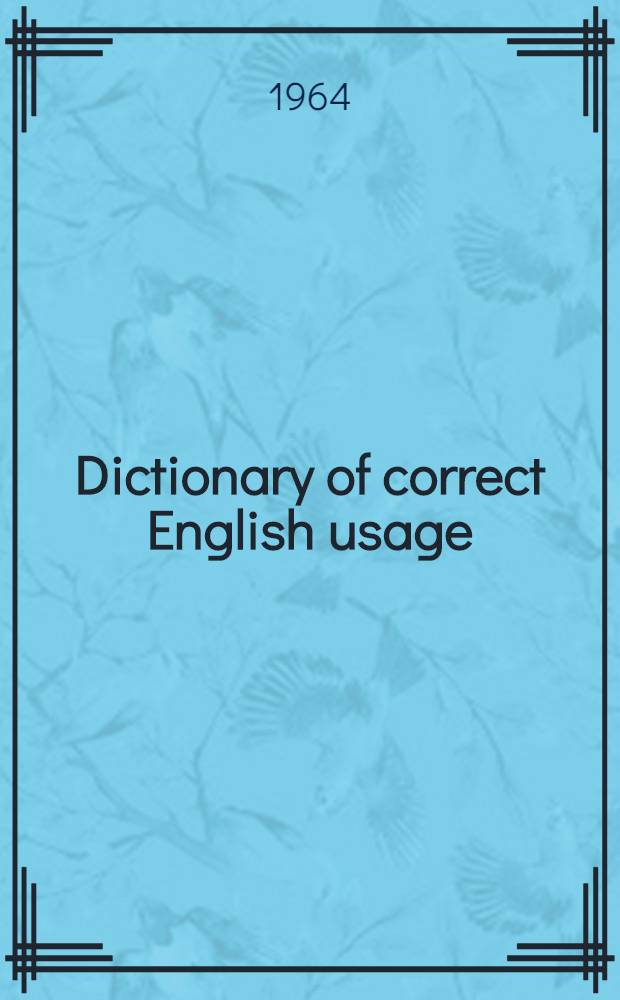 Dictionary of correct English usage