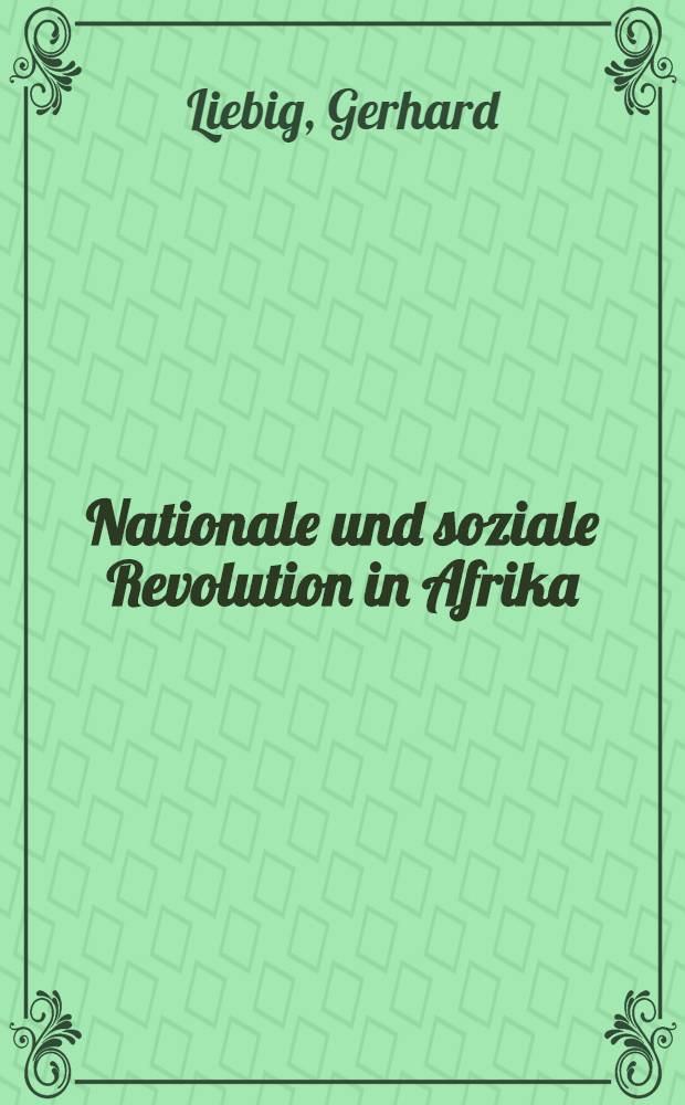 Nationale und soziale Revolution in Afrika
