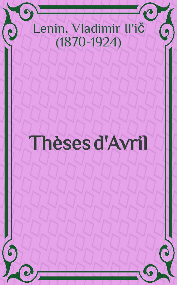 Thèses d'Avril