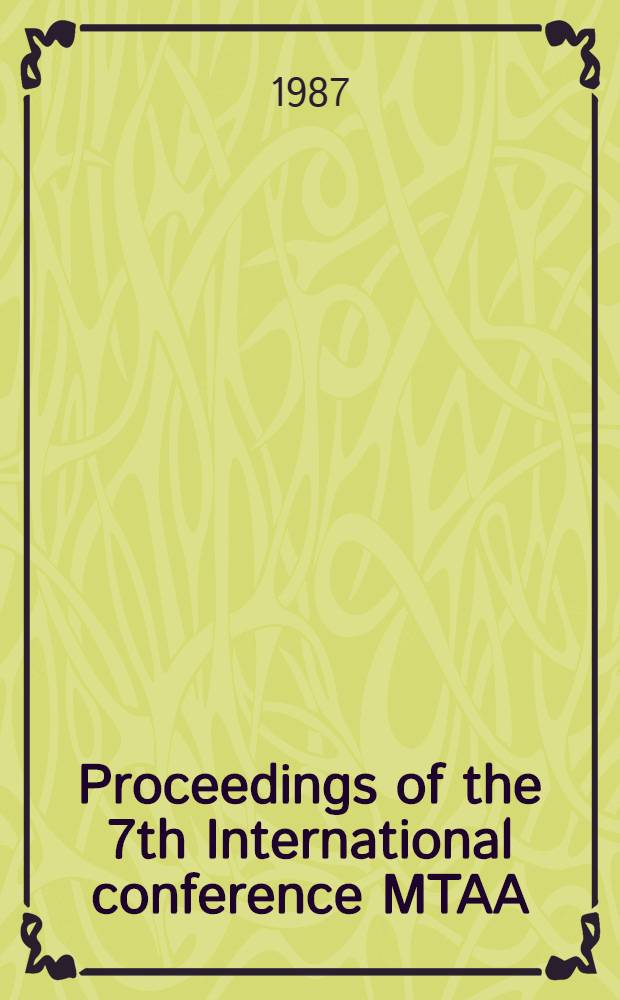 Proceedings of the 7th International conference MTAA (Modern trends in activation analysis), Copenhagen 1986, June 23-27. Pt. 6