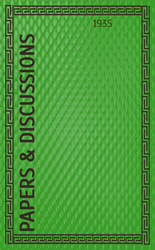 ... Papers & discussions : In 2 vol