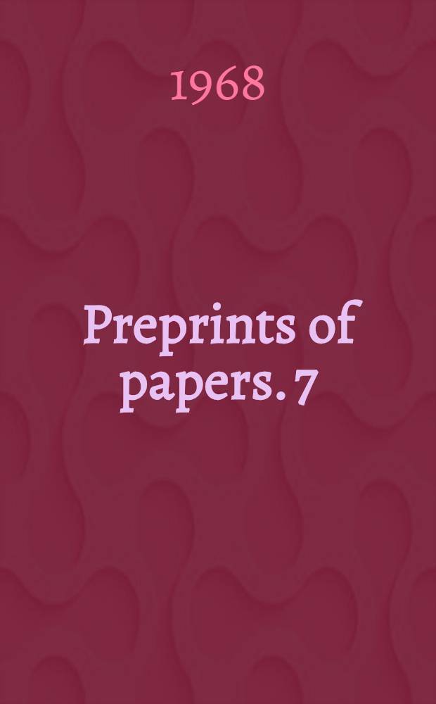 Preprints of papers. 7 : The mechanism of chemisorption and catalysis of hydrogen-oxygen mixtures on metallic oxides