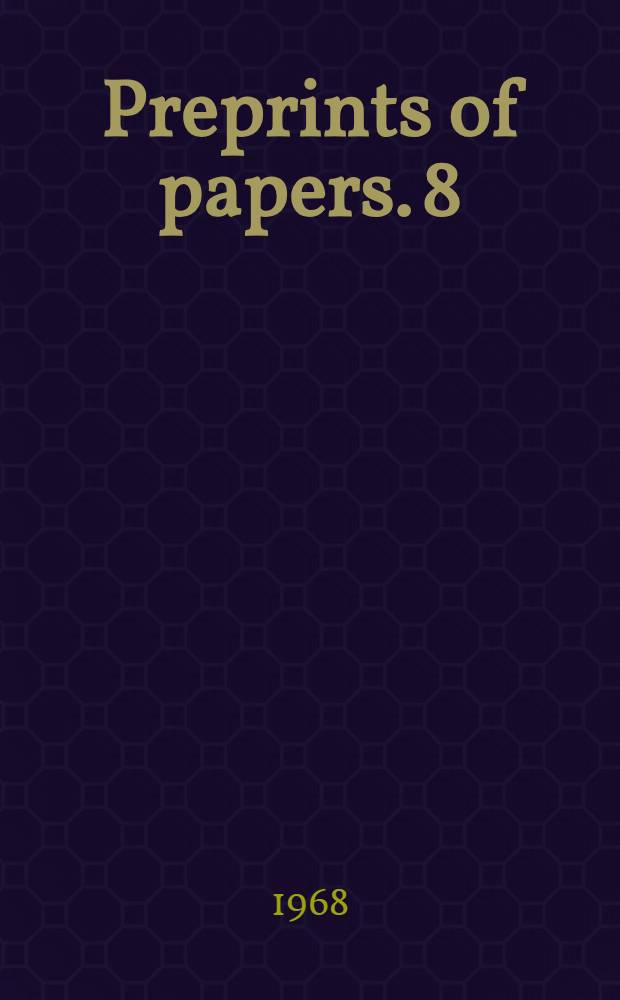 Preprints of papers. 8 : The effect of local and collective surface properties on catalytic activity of semiconductor catalysts