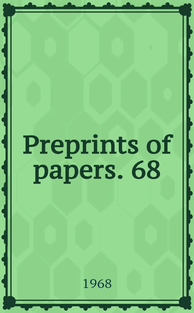 Preprints of papers. 68 : Mitoedrical method of investigating active centers of crystalline catalysts