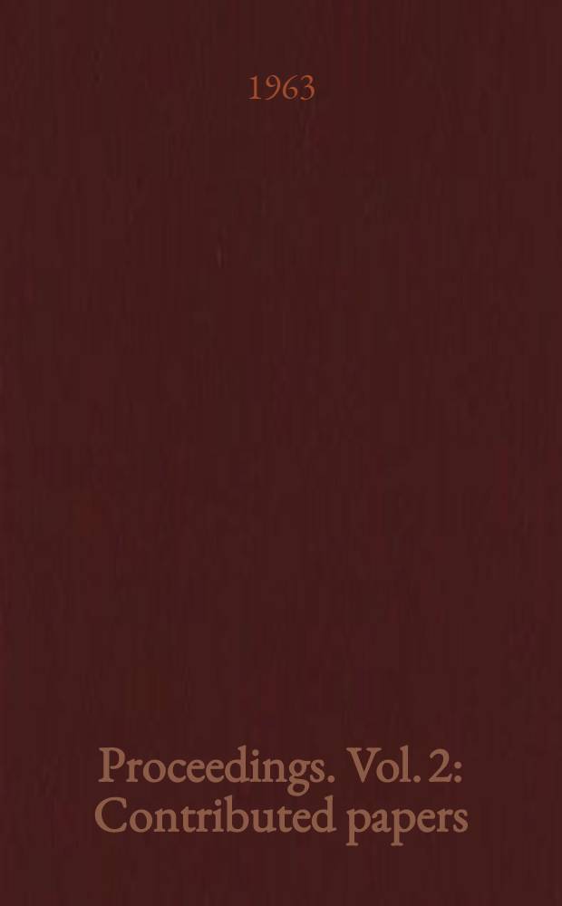 Proceedings. Vol. 2 : Contributed papers