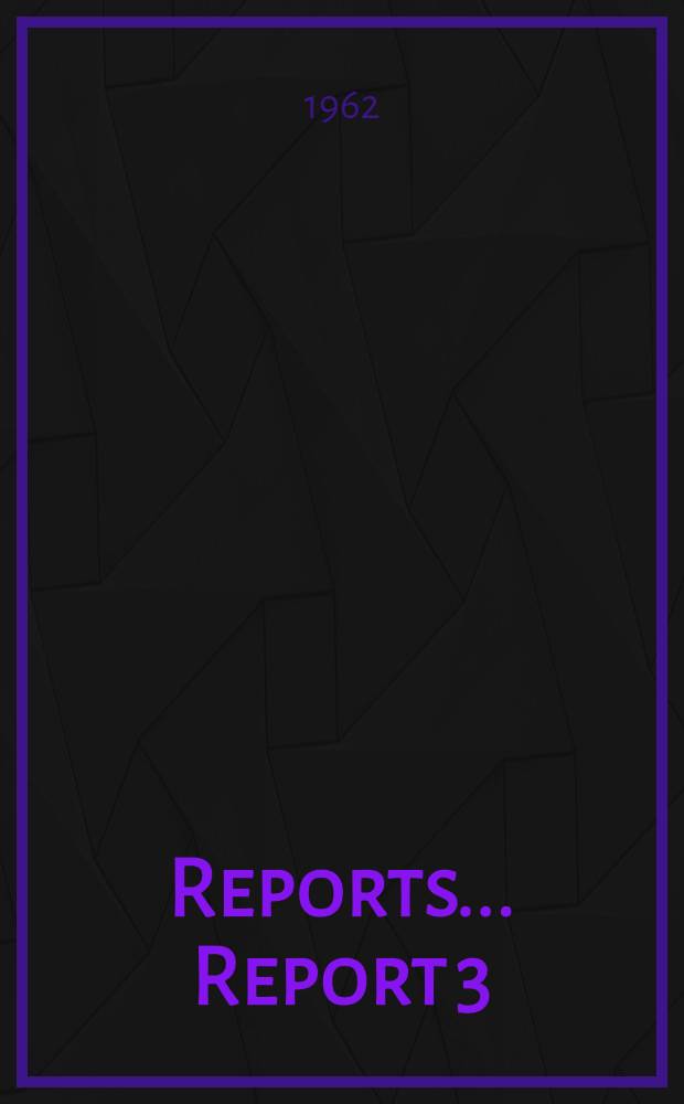 [Reports] ... Report 3 : Principles and methods for determining extra rates for shift work and overtime in the chemical industries