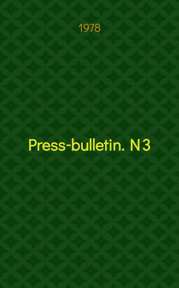 Press-bulletin. N 3