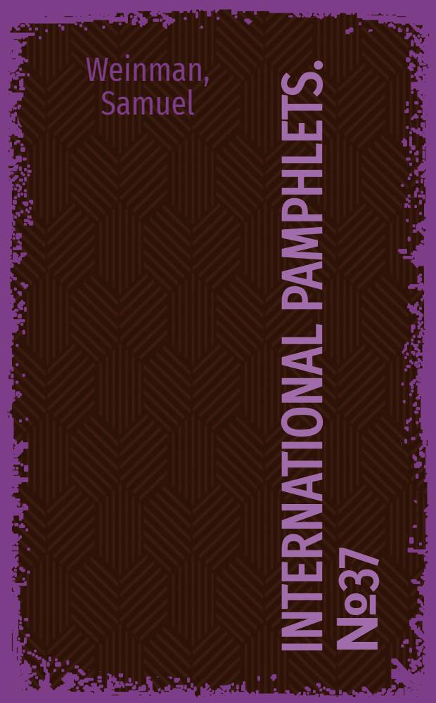 International pamphlets. № 37 : Hawaii