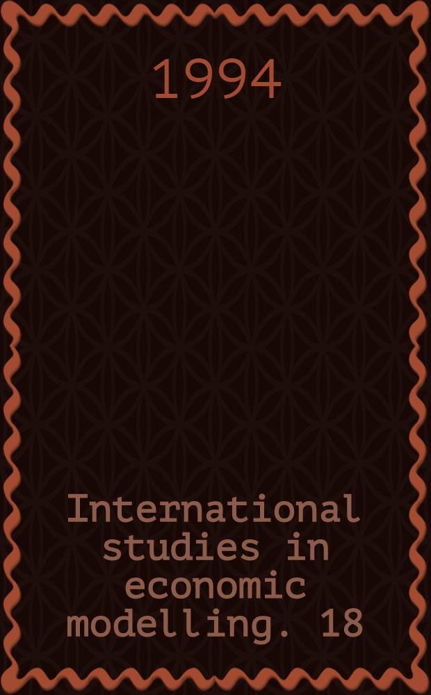 International studies in economic modelling. 18 : Economic progress and growth