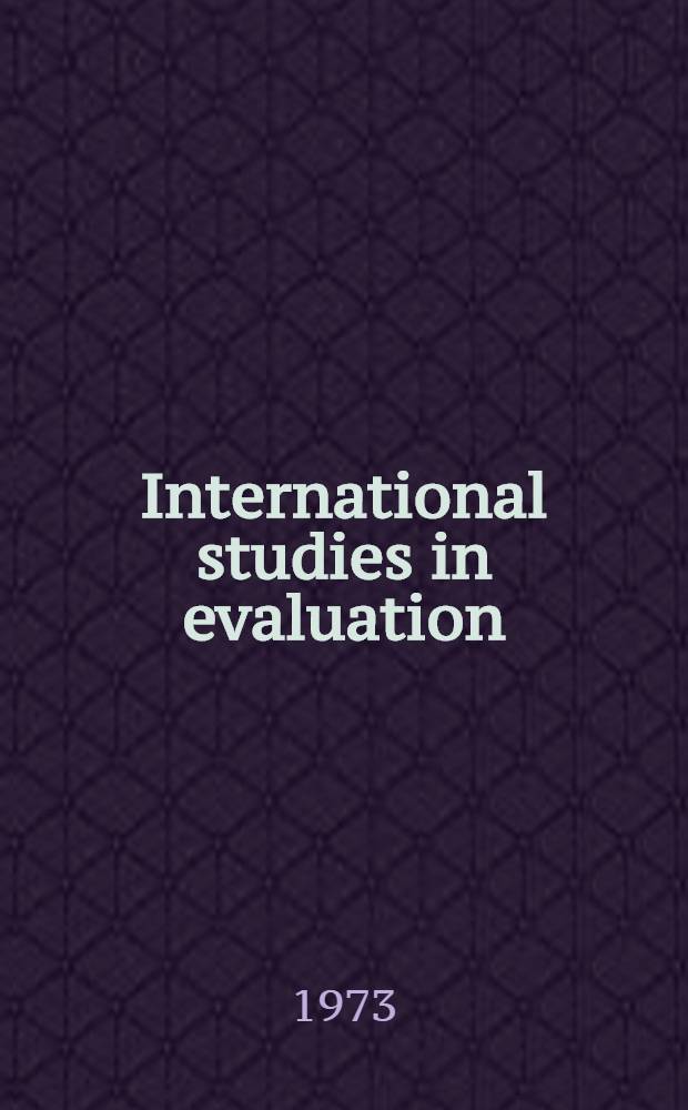 International studies in evaluation : In 9 vol.