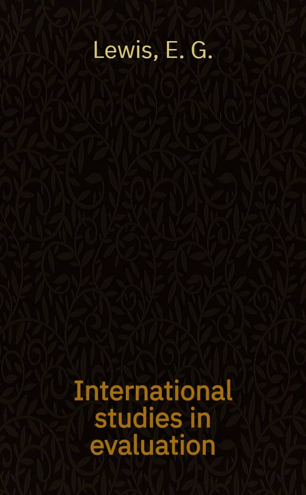 International studies in evaluation : [In 9 vol.]. 4 : The teaching of English as a foreign language in ten countries