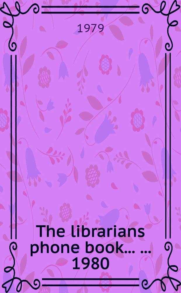 The librarians phone book ... ... 1980