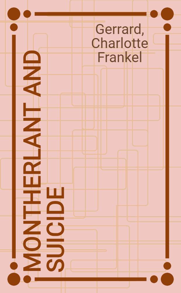 Montherlant and suicide