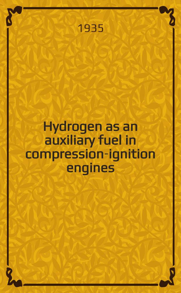 ... Hydrogen as an auxiliary fuel in compression-ignition engines