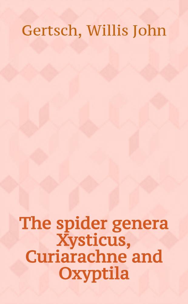 The spider genera Xysticus, Curiarachne and Oxyptila (Thomisidae, Misumeninae) in North America