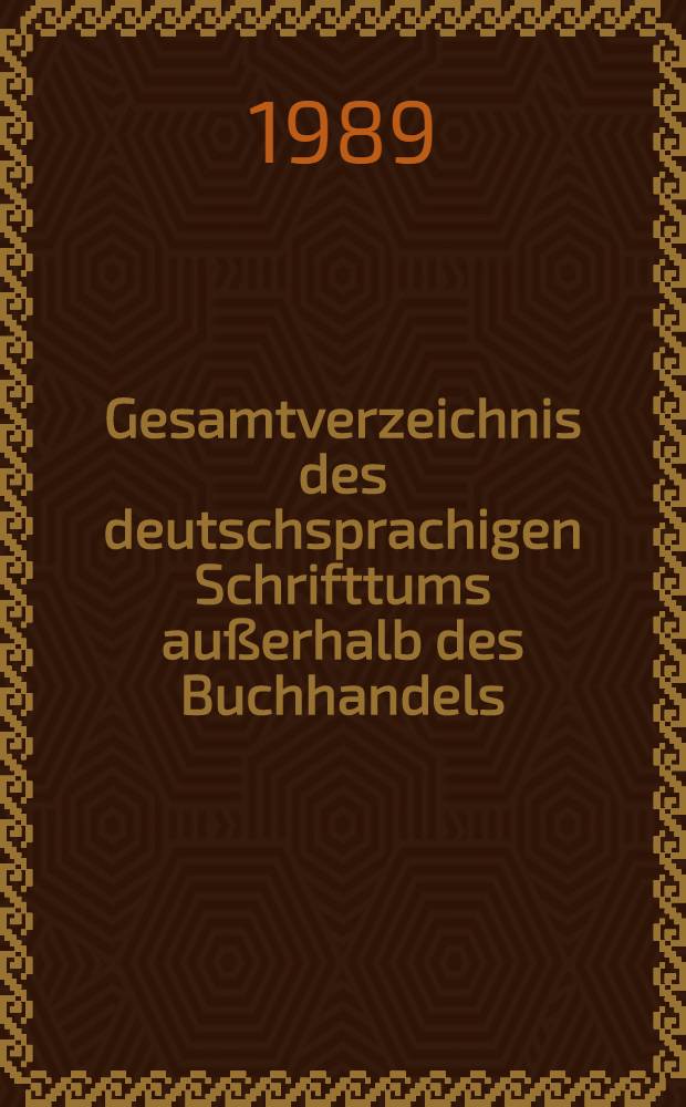 Gesamtverzeichnis des deutschsprachigen Schrifttums außerhalb des Buchhandels (GVB), 1966-1980. 3 : Ausu-Bera