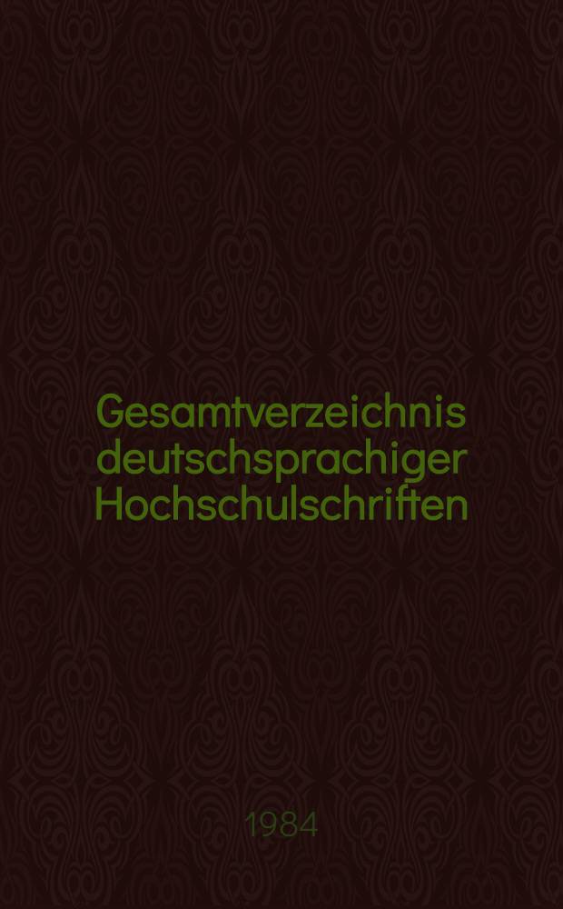 Gesamtverzeichnis deutschsprachiger Hochschulschriften (GVH), 1966-1980. 2 : Bau - Bl