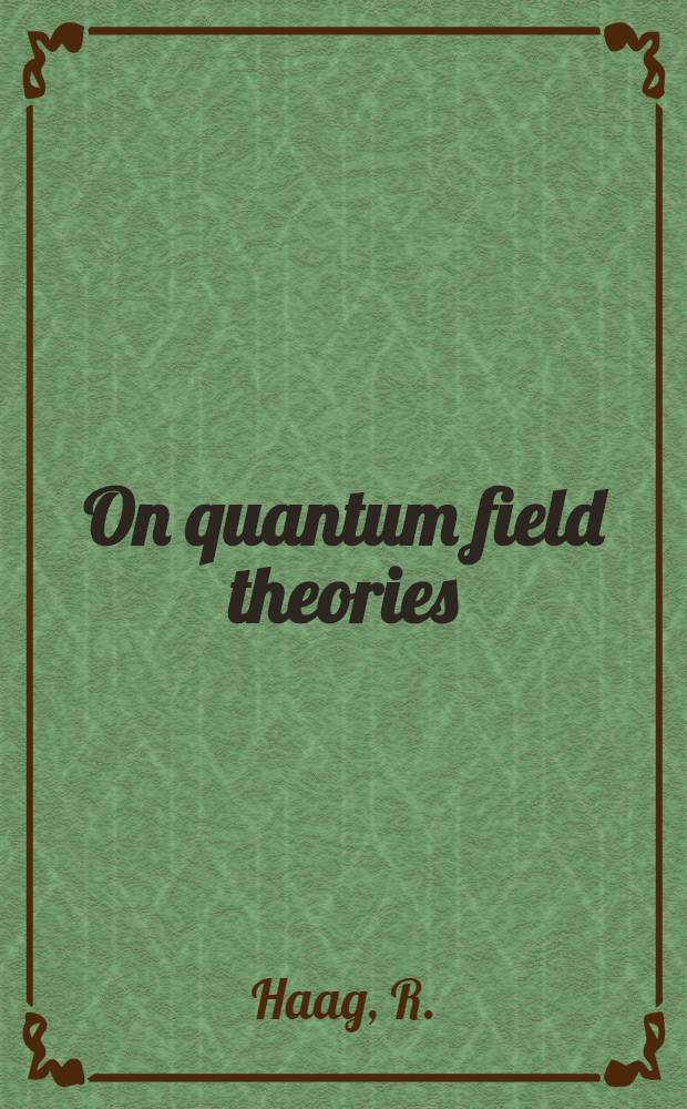 On quantum field theories