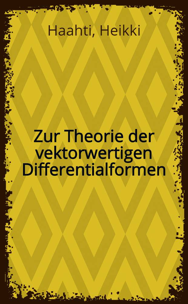 Zur Theorie der vektorwertigen Differentialformen