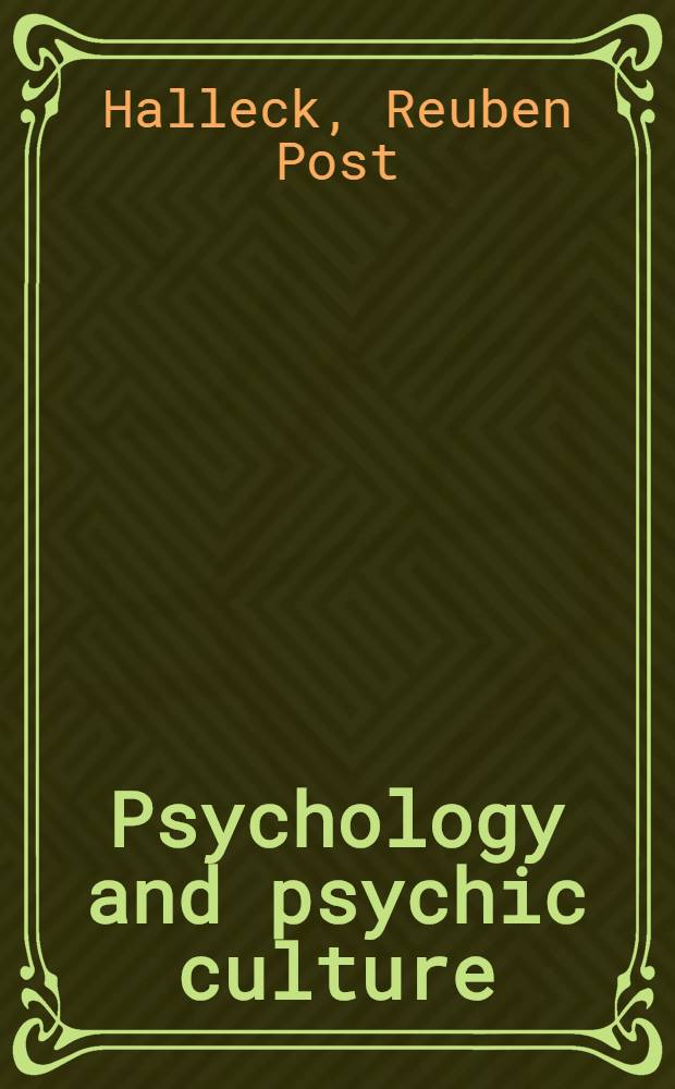 Psychology and psychic culture