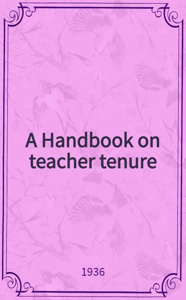 A Handbook on teacher tenure