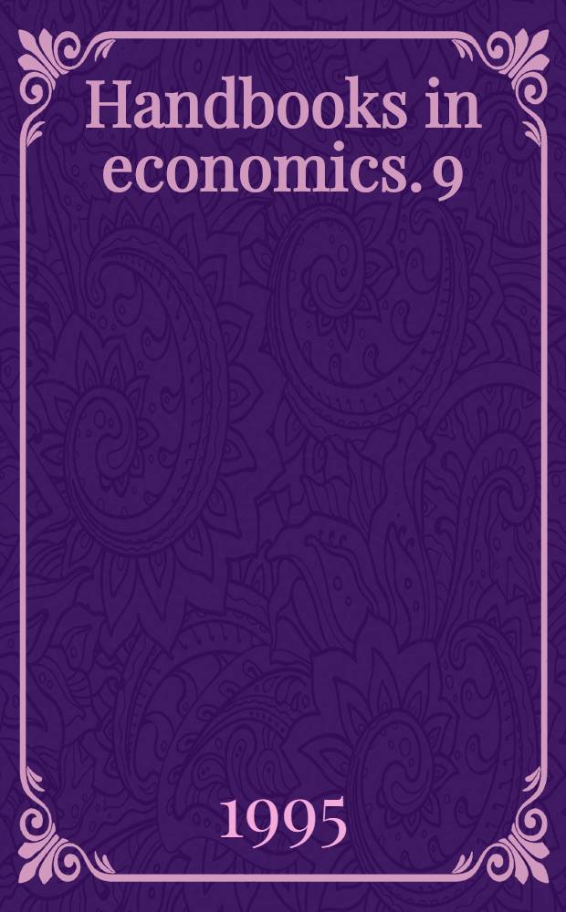 Handbooks in economics. 9 : Handbook of development economics