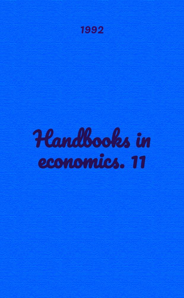 Handbooks in economics. 11 : Handbook of game theory