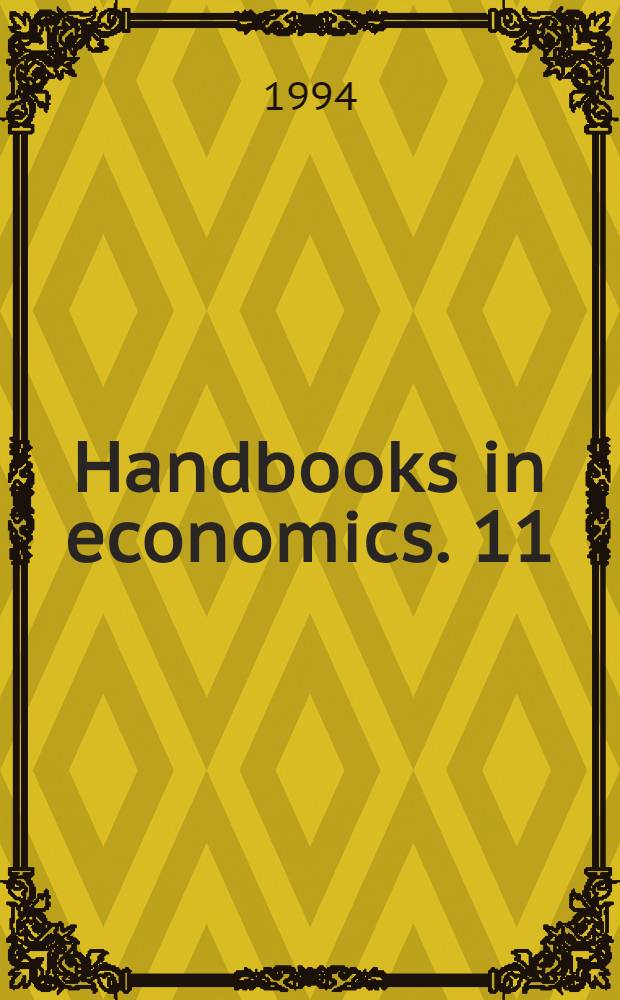 Handbooks in economics. 11 : Handbook of game theory