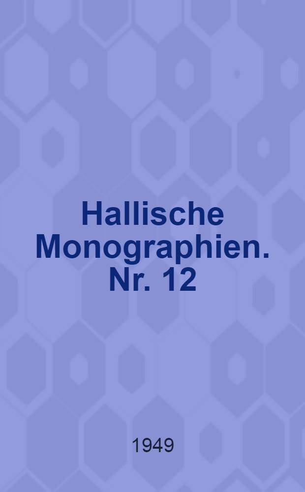 Hallische Monographien. Nr. 12 : Goethes "Satyros" und der Urfaust